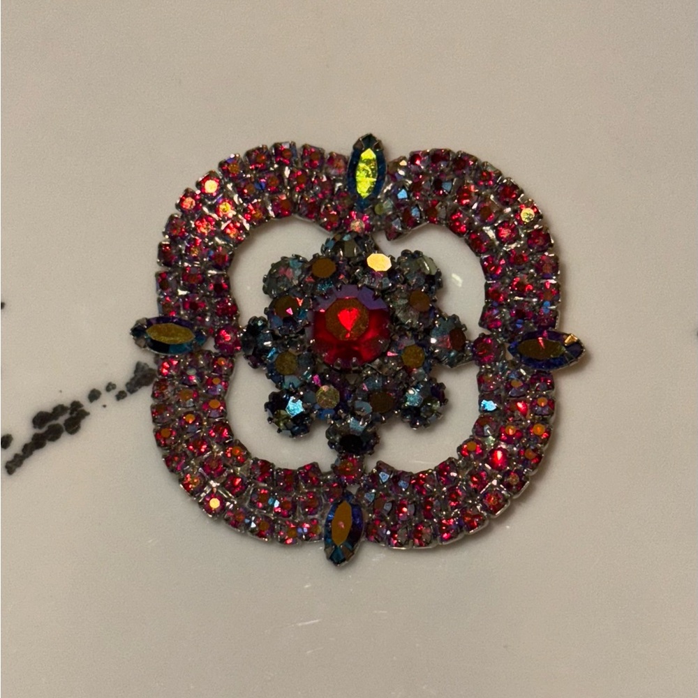 Multicolor Crystal Brooch - Picture 9 of 16